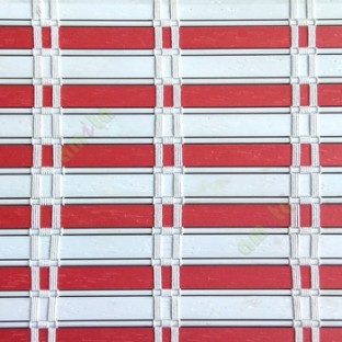 Red white color horizontal stripes flat scale vertical thread stripes cylinder stick rollup mechanism PVC Blinds